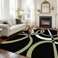 thumbnail image 1 of 5'x8' Area Rugs, Black Geometric Indoor Outdoor Area Rug for Living Room Bedroom, Modern Sage Green White Striped Art Washable Bathroom Rugs Kitchen Floor Carpet Mats Home Decor Aesthetic, 1 of 8