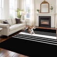 thumbnail image 1 of 5'x8' Area Rugs, Black White Stripe Indoor Outdoor Area Rug for Living Room Bedroom, Modern Rustic Vertical Striped Washable Bathroom Rugs Kitchen Floor Carpet Mats Home Decor Aesthetic, 1 of 8