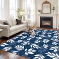 thumbnail image 1 of 5'x8' Area Rugs, Blue Leaves Indoor Outdoor Area Rug for Living Room Bedroom, Farmhouse Pastoral Spring Leaf Branch Washable Bathroom Rugs Kitchen Floor Carpet Mats Home Decor Aesthetic, 1 of 8