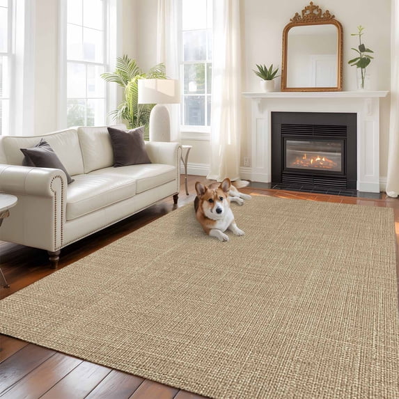 5'x8' Area Rugs, Brown Farmhouse Indoor Outdoor Area Rug for Living Room Bedroom, Vintage Country Monochrome Textured Washable Bathroom Rugs Kitchen Floor Carpet Mats Home Decor Aesthetic