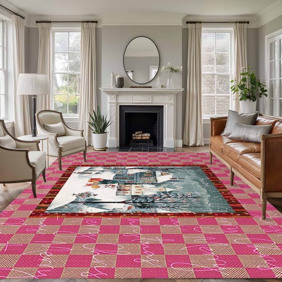 5'x8' Area Rugs, Christmas Indoor Outdoor Area Rug for Living Room ...