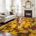 thumbnail image 1 of 5'x8' Area Rugs, Fall Maple Leaves Indoor Outdoor Area Rug for Living Room Bedroom, Autumn Orange Deciduous Pastoral Washable Bathroom Rugs Kitchen Floor Carpet Mats Home Decor Aesthetic, 1 of 8