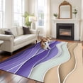 thumbnail image 1 of 5'x8' Area Rugs, Geometric Purple Indoor Outdoor Area Rug for Living Room Bedroom, Wave Stripes Modern Abstract Beach Washable Bathroom Rugs Kitchen Floor Carpet Mats Home Decor Aesthetic, 1 of 8