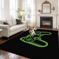 thumbnail image 1 of 5'x8' Area Rugs, Green Game Controller Indoor Outdoor Area Rug for Living Room Bedroom, Modern Art Gaming Handheld Black Washable Bathroom Rugs Kitchen Floor Carpet Mats Home Decor Aesthetic, 1 of 8