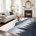 thumbnail image 1 of 5'x8' Area Rugs, Grey Orange Indoor Outdoor Area Rug for Living Room Bedroom, Modern Abstract Art Mountain Forest Washable Bathroom Rugs Kitchen Floor Carpet Mats Home Decor Aesthetic, 1 of 8