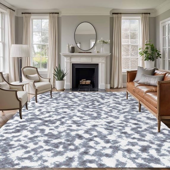 5'x8' Area Rugs, Grey White Indoor Outdoor Area Rug for Living Room Bedroom, Modern Geometric Gray Ombre Abstract Art Washable Bathroom Rugs Kitchen Floor Carpet Mats Home Decor Aesthetic