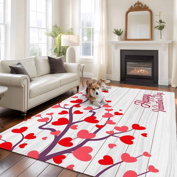 5'x8' Area Rugs, Happy Valentine's Day Indoor Outdoor Area Rug for ...