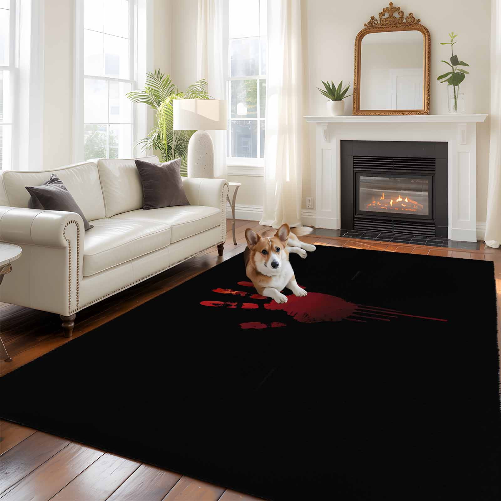 5'x8' Area Rugs, Horror Halloween Indoor Outdoor Area Rug for Living ...