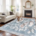 thumbnail image 1 of 5'x8' Area Rugs, Light Blue Pink Floral Indoor Outdoor Area Rug for Living Room Bedroom, Vintage Botanical Flowers Washable Bathroom Rugs Kitchen Floor Carpet Mats Home Decor Aesthetic, 1 of 8
