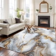 thumbnail image 1 of 5'x8' Area Rugs, Marble White Yellow Indoor Outdoor Area Rug for Living Room Bedroom, Modern Art Ink Painting Washable Bathroom Rugs Kitchen Floor Carpet Mats Home Decor Aesthetic, 1 of 8