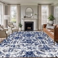 thumbnail image 1 of 5'x8' Area Rugs, Navy Blue Boho Indoor Outdoor Area Rug for Living Room Bedroom, Ehtnic Abstract Art Modern Geometric Washable Bathroom Rugs Kitchen Floor Carpet Mats Home Decor Aesthetic, 1 of 8