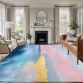 thumbnail image 1 of 5'x8' Area Rugs, Oil Painting Pink Blue Indoor Outdoor Area Rug for Living Room Bedroom, Modern Artwork Abstract Washable Bathroom Rugs Kitchen Floor Carpet Mats Home Decor Aesthetic, 1 of 8