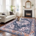 thumbnail image 1 of 5'x8' Area Rugs, Orange Blue Boho Indoor Outdoor Area Rug for Living Room Bedroom, Ethnic Geometric Middle Century Art Washable Bathroom Rugs Kitchen Floor Carpet Mats Home Decor Aesthetic, 1 of 8