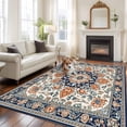 thumbnail image 1 of 5'x8' Area Rugs, Orange Blue Boho Southwestern Indoor Outdoor Area Rug for Living Room Bedroom, Ethnic Rustic Classical Washable Bathroom Rugs Kitchen Floor Carpet Mats Home Decor Aesthetic, 1 of 8