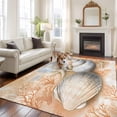 thumbnail image 1 of 5'x8' Area Rugs, Orange Coastal Indoor Outdoor Area Rug for Living Room Bedroom, Summer Beach Starfish Shell Nautical Washable Bathroom Rugs Kitchen Floor Carpet Mats Home Decor Aesthetic, 1 of 8