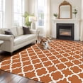 thumbnail image 1 of 5'x8' Area Rugs, Orange Moroccon Indoor Outdoor Area Rug for Living Room Bedroom, Farmhouse Country Minimalist Geometric Washable Bathroom Rugs Kitchen Floor Carpet Mats Home Decor Aesthetic, 1 of 8