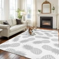 thumbnail image 1 of 5'x8' Area Rugs, Pineapple Indoor Outdoor Area Rug for Living Room Bedroom, Grey Summer Tropical Fruit Minimalist Texture Washable Bathroom Rugs Kitchen Floor Carpet Mats Home Decor Aesthetic, 1 of 8