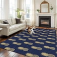thumbnail image 1 of 5'x8' Area Rugs, Pineapple Indoor Outdoor Area Rug for Living Room Bedroom, Yellow Fruit Navy Blue Summer Tropical Washable Bathroom Rugs Kitchen Floor Carpet Mats Home Decor Aesthetic, 1 of 8