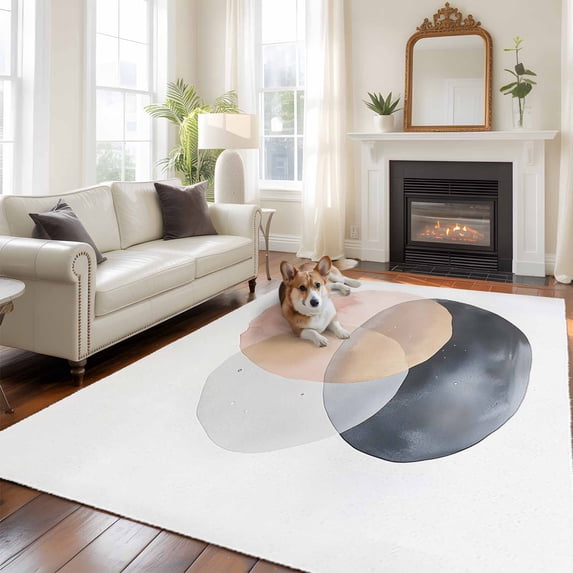 5'x8' Area Rugs, Pink Black Grey Art Indoor Outdoor Area Rug for Living Room Bedroom, Geometric Modern Abstract Art Washable Bathroom Rugs Kitchen Floor Carpet Mats Home Decor Aesthetic