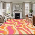 thumbnail image 1 of 5'x8' Area Rugs, Pink Orange Indoor Outdoor Area Rug for Living Room Bedroom, Art Abstract Modern Geometric Washable Bathroom Rugs Kitchen Floor Carpet Mats Home Decor Aesthetic, 1 of 8