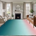 thumbnail image 1 of 5'x8' Area Rugs, Pink Turquoise Ombre Indoor Outdoor Area Rug for Living Room Bedroom, Teal Modern Geometric Striped Abstract Art Washable Bathroom Rugs Kitchen Floor Carpet Mats Home Decor Aesthetic, 1 of 8
