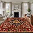 thumbnail image 1 of 5'x8' Area Rugs, Red Boho Indoor Outdoor Area Rug for Living Room Bedroom, Contemporary Abstract Ethnic Vintage Geometric Washable Bathroom Rugs Kitchen Floor Carpet Mats Home Decor Aesthetic, 1 of 8