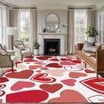 thumbnail image 1 of 5'x8' Area Rugs, Red Pink Valentines Indoor Outdoor Area Rug for Living Room Bedroom, Love Heart Pink Red Washable Bathroom Rugs Kitchen Floor Carpet Mats Home Decor Aesthetic, 1 of 8
