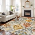 thumbnail image 1 of 5'x8' Area Rugs, Retro Morocco Indoor Outdoor Area Rug for Living Room Bedroom, Boho Shabby Abstract Geometric Aesthetic Washable Bathroom Rugs Kitchen Floor Carpet Mats Home Decor Aesthetic, 1 of 8