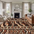 thumbnail image 1 of 5'x8' Area Rugs, Retro Tribal Indoor Outdoor Area Rug for Living Room Bedroom, Middle Century Bohemia Minimalist Art Red Brown Washable Bathroom Rugs Kitchen Floor Carpet Mats Home Decor Aesthetic, 1 of 8