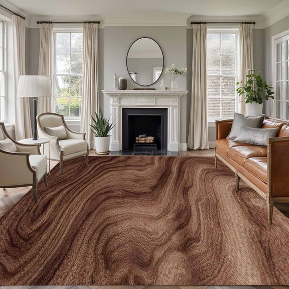 5'x8' Area Rugs, Retro Wood Grain Indoor Outdoor Area Rug for Living Room Bedroom, Rustic Farmhouse Wooden Board Brown Washable Bathroom Rugs Kitchen Floor Carpet Mats Home Decor Aesthetic