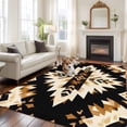 thumbnail image 1 of 5'x8' Area Rugs, Southwestern Aztec Indoor Outdoor Area Rug for Living Room Bedroom, Retro National Style Brown Abstract Washable Bathroom Rugs Kitchen Floor Carpet Mats Home Decor Aesthetic, 1 of 8