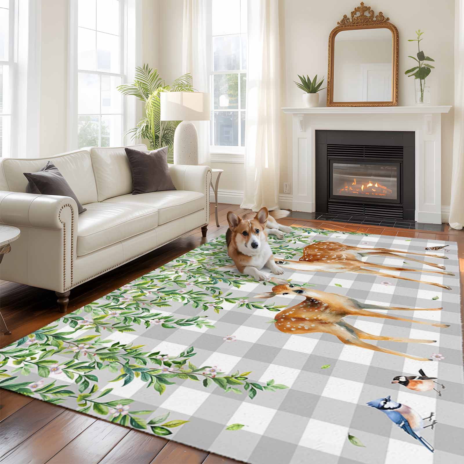 5'x8' Area Rugs, Spring Botanical Indoor Outdoor Area Rug for Living ...