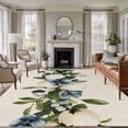 thumbnail image 1 of 5'x8' Area Rugs, Spring Floral Indoor Outdoor Area Rug for Living Room Bedroom, Botanical Green Blue Summer Floral Washable Bathroom Rugs Kitchen Floor Carpet Mats Home Decor Aesthetic, 1 of 8