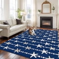 thumbnail image 1 of 5'x8' Area Rugs, Starfish Navy Indoor Outdoor Area Rug for Living Room Bedroom, Blue Coastal Ocean Summer Sea Beach Washable Bathroom Rugs Kitchen Floor Carpet Mats Home Decor Aesthetic, 1 of 8