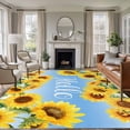 thumbnail image 1 of 5'x8' Area Rugs, Sunflowers Indoor Outdoor Area Rug for Living Room Bedroom, Yellow Summer Botanical Elegant Flowers Washable Bathroom Rugs Kitchen Floor Carpet Mats Home Decor Aesthetic, 1 of 8