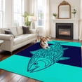 thumbnail image 1 of 5'x8' Area Rugs, Tropical Fish Indoor Outdoor Area Rug for Living Room Bedroom, Mandalas Boho Modern Green Abstract Stripe Washable Bathroom Rugs Kitchen Floor Carpet Mats Home Decor Aesthetic, 1 of 8