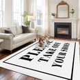 thumbnail image 1 of 5'x8' Area Rugs, White Letter Indoor Outdoor Area Rug for Living Room Bedroom, Modern Minimalist White Text Striped Washable Bathroom Rugs Kitchen Floor Carpet Mats Home Decor Aesthetic, 1 of 8