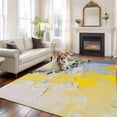 thumbnail image 1 of 5'x8' Area Rugs, Yellow Blue Indoor Outdoor Area Rug for Living Room Bedroom, Modern Abstract Oil Painting Art Washable Bathroom Rugs Kitchen Floor Carpet Mats Home Decor Aesthetic, 1 of 8
