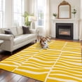thumbnail image 1 of 5'x8' Area Rugs, Yellow Striped Indoor Outdoor Area Rug for Living Room Bedroom, Modern Geometric Abstract Retro Washable Bathroom Rugs Kitchen Floor Carpet Mats Home Decor Aesthetic, 1 of 8