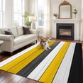 thumbnail image 1 of 5'x8' Area Rugs, Yellow White Wood Indoor Outdoor Area Rug for Living Room Bedroom, Black Farmhouse Village Rural Lodge Washable Bathroom Rugs Kitchen Floor Carpet Mats Home Decor Aesthetic, 1 of 8