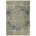thumbnail image 1 of 5â€™x8â€™ Blue and Ivory Medallion Area Rug, 1 of 3