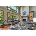 thumbnail image 1 of 5'x8' Grey Blue Machine Woven Marble Indoor Area Rug, 1 of 2