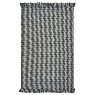 5'x8' Grey Hand Woven Houndstooth Indoor Area Rug