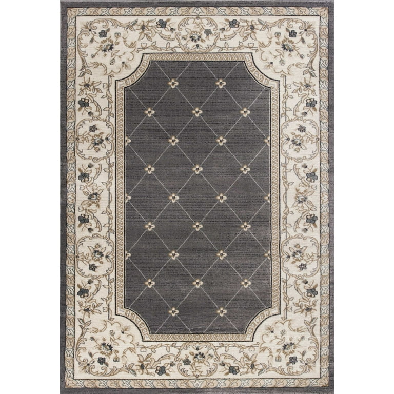 5'X8' Grey Machine Woven Uv Treated Herringbone Illusion Indoor Outdoor Area Rug