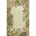 thumbnail image 1 of 5'x8' Ivory Hand Tufted Bordered Tropical Leaves Indoor Area Rug, 1 of 3