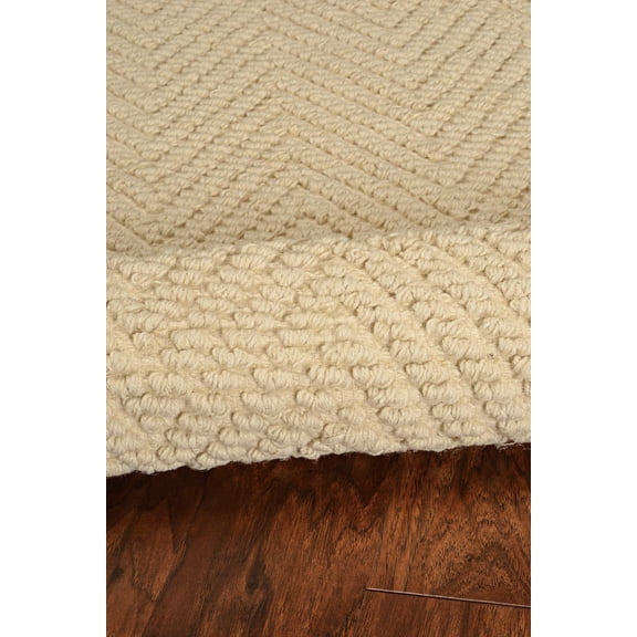 5'x8' Ivory Herringbone Hand Woven Jute Indoor Area Rug