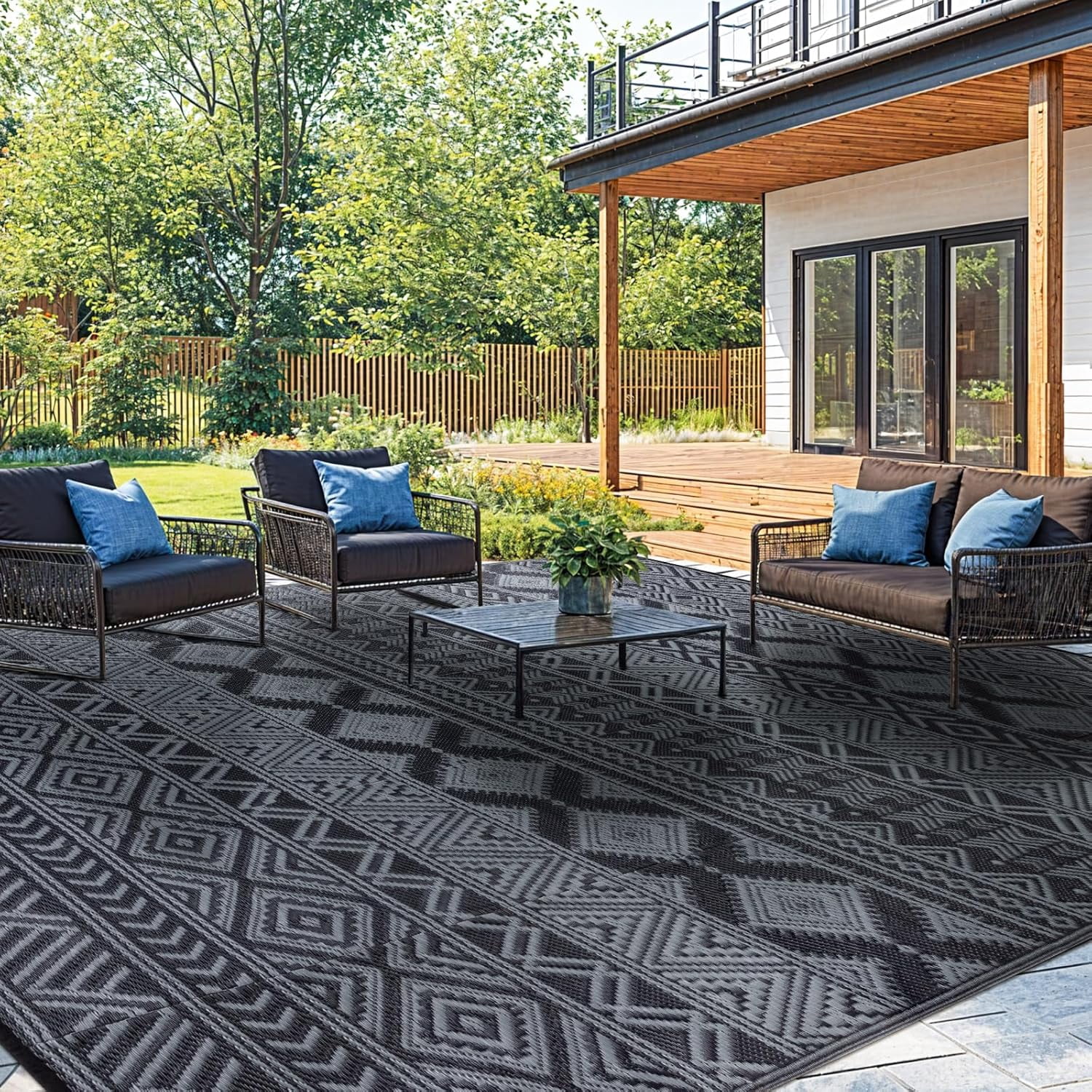 Re Waterproof Rug 5'x8' Reversible Outdoor Rug - Eco-Friendly Plastic Straw Rug-Heavy ...