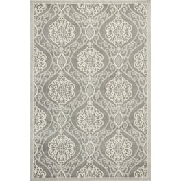 5'x8' Silver Machine Woven UV Treated Floral Ogee Indoor Outdoor Area Rug 5'x8' Silver Machine Woven UV Treated Floral Ogee Indoor Outdoor Area Rug