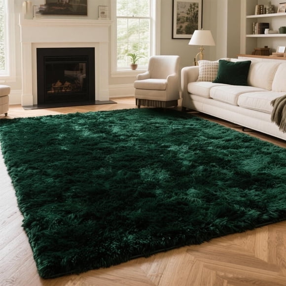 5'x8' Soft Rug Indoor Modern Fluffy Area Rugs for Living Room Bedroom Carpet Home Decor,Green