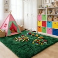 thumbnail image 1 of Area Rugs for Living Room Bedroom, 5'x8' Soft Fluffy Shag Indoor Floor Carpet for Living Room Bedroom Dining Room, Green, 1 of 6